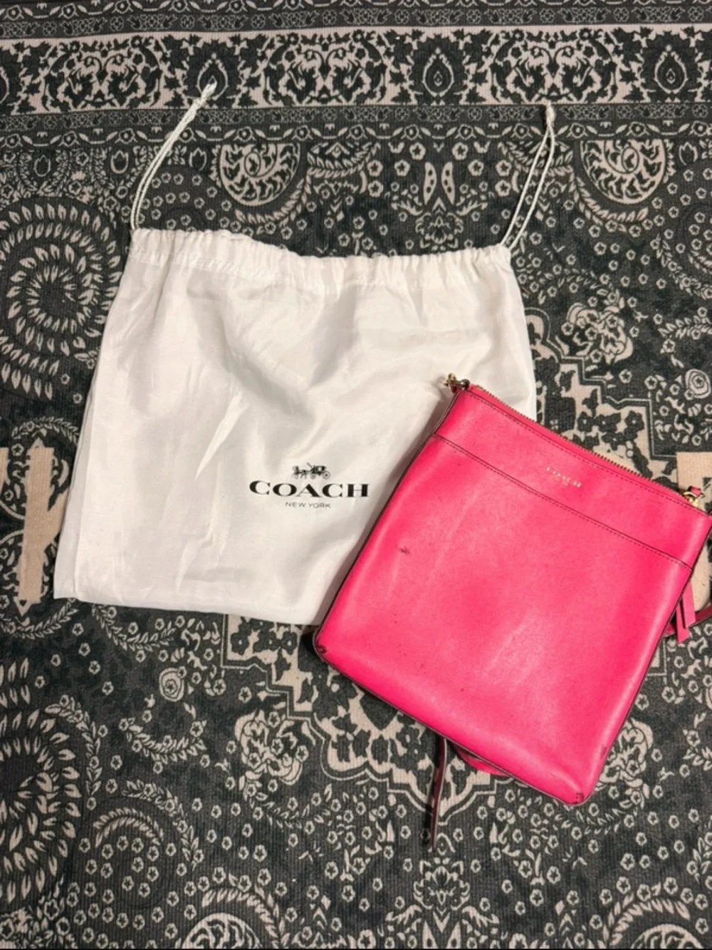 Coach Hot Pink Leather Crossbody Bag